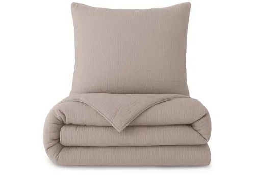 Laynenburg Bettwäsche Musselin aus 100% Baumwolle in 135x200 oder 155x220 cm, atmungsaktiv & bügelfrei – 3 lagig mit Reißverschluss & Haltebändern