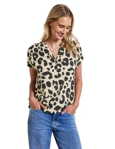 Street One Damen Bluse mit Leo-Muster von Street One