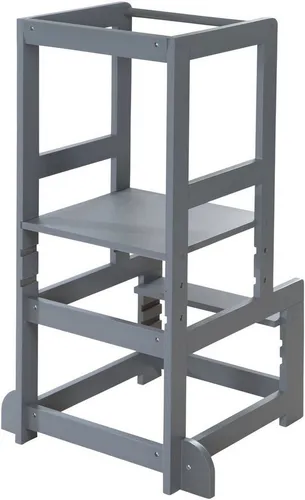 roba Lernturm nach Montessori - Sicherer Tritthocker für Kinder - Trittschemel für Baby- & Kleinkinderzimmer, fördert die Eigenständigkeit mit 3-fach höhenverstellbarer Standfläche und Geländer für optimale Sicherheit.