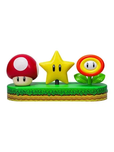 Super Mario Paladone Icon Light - Offizielles Schreibtischlicht für Fans - Kinderlampen mit Power-Up Motiven, musikreaktiv und vielseitig einsetzbar für stimmungsvolle Beleuchtung im Spielzimmer.