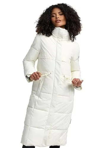 Navahoo Damen Wintermantel - Warmer Steppmantel mit Taillenzugband - Funktionsjacken: Der elegante Steppmantel bietet optimalen Kälteschutz mit einem wattierten Kragen und wasserabweisendem Material, perfekt für stilvolle Looks in der kalten Jahreszeit.