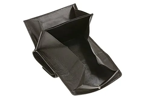 LEAS Opabörse Echt-Leder schwarz Special Edition - Damen-Geldbörsen mit großer Kleingeldschütte, handgefertigt aus hochwertigem Rind-Leder und ideal für den Alltag. Perfekter Überblick über Münzen und Platz für bis zu 5 Kreditkarten.
