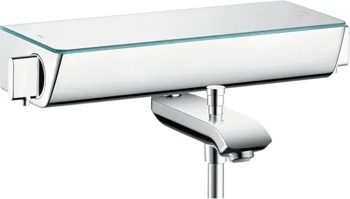 hansgrohe Select Wannen Thermostat 13141000 Ecostat, chrom - Armaturen mit Sicherheitsfunktionen, inkl. Heißwasserbegrenzung und isolierter Wasserführung, ideal für sicheres und komfortables Baden.