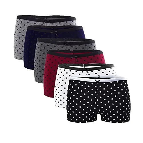 Libella® Panties Boxershorts Damen 6er Pack Hipsters Damen Unterhosen Hotpants Damen Unterwäsche Pantys Damen Baumwolle Boxershorts Frauen 3407 Farben-Set-2