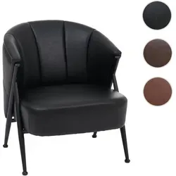 Sessel HWC-P30 Vintage Lounge Chair – Schwarz in schwarz von Mendler