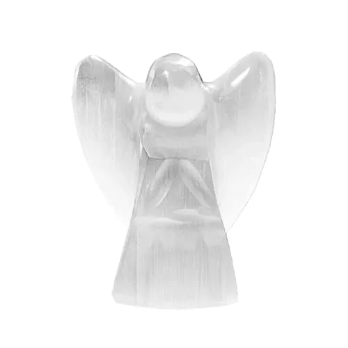 NKlaus Selenit Engel – Handgeschnitzte Schutzengel Figur für Meditation - Heilende Kristalle: Handgeschnitzter Selenit-Engel, ideal für Energiearbeit und Reiki, fördert Harmonie und positive Energie im Raum.