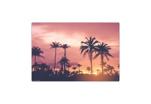 Abwaschbare Schreibtischunterlage Palmen Sonnenuntergang - Premium Vinyl Made in Germany - Schreibunterlagen mit tropischem Motiv, abwaschbar und robust! Ideal für Büro oder Zuhause, schützt deine Tischoberfläche vor Flecken und Kratzern. Hochwertige Qualität, umweltfreundlich und 100% recyclebar.
