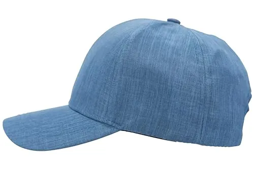 fashionchimp Baseballcap in Leichter Sommer-Quailität, 100% Baumwolle, Leinen-Optik, Unisex Denim-Cap (Jeansblau)