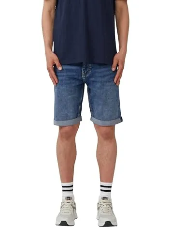 QS Herren 2165154 Jeans Bermuda, dunkelblau, 38 - Herren-Shorts aus hochwertigem Denim, ideal für lässige Sommerlooks und bequemes Tragen.