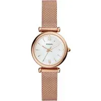 Fossil Damen Uhr Carlie ES4433 - Elegante Quarz-Armbanduhr - Armbanduhren für Damen mit 29 mm Roségold Edelstahlgehäuse, wasserdicht bis 50 m und stilvollem Perlmuttzifferblatt - perfekt für jeden Anlass!