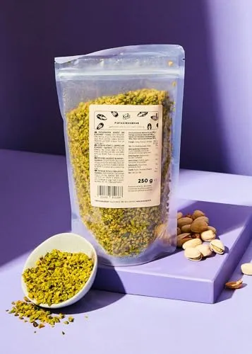 Gehackte blanchierte Pistazienkerne 250 g - Premium Pistazien, ideal zum Backen und Verfeinern von Speisen, 100% natürliche Qualität.