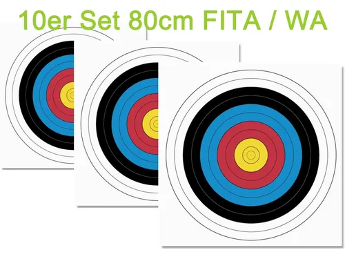 10er Set 80er Fita Papierauflage Scheibenauflage Zielscheibe Bogensport 80x80cm