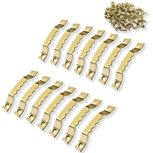 CZ Store Fotorahmen-Aufhänger -✮LEBENSLANGE GARANTIE✮-200 Kreuzschlitz-Schrauben - Goldfarbene Metall-Haken - Rahmen-Beschlag-Set für Bilder, Gemälde, Wandkunstwerke, Leinwände, Uhren, Poster