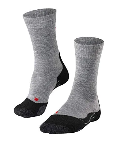 FALKE Herren Wandersocken TK2 Explore M So Wolle Funktionsmaterial antiblasen dick 1 Paar, Grau Light Grey 3403-O, 44-45