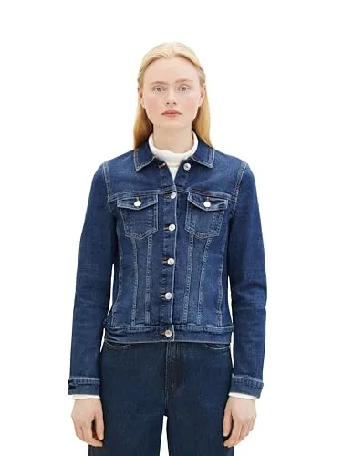 Tom Tailor Denim Damen Jeansjacke EASY DENIM JACKET - Funktionsjacken, Regular Fit für optimalen Komfort und stilvolles Aussehen, ideal für Freizeitoutfits.