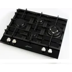 Kaiser Gas-Kochfeld KCG 6394 - 60cm WOK-Brenner - Kochfeld 60cm aus schwarzem Glas mit 4 Gaskochstellen, darunter ein 3,8kW WOK-Brenner. Exklusive Sicherheit durch thermoelektrische Zündsicherung und 5 Jahre Garantie.