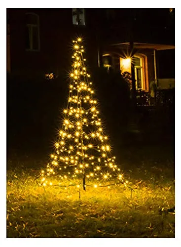 Galaxy LED Tannenbaum 200cm - 240 warmweiße und 60 blinkende LEDs, wetterfest mit Aufstellmast und Erdnägeln für festliche Stimmung