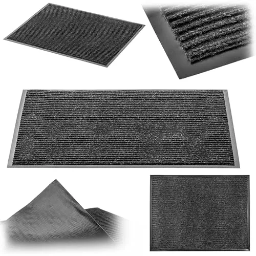KADAX rutschfeste Schmutzfangmatte, Fußmatte für den Innen- und Außenbereich, Fußabtreter für Haustüren und Eingangsbereiche (Anthrazit, 40x60 cm)