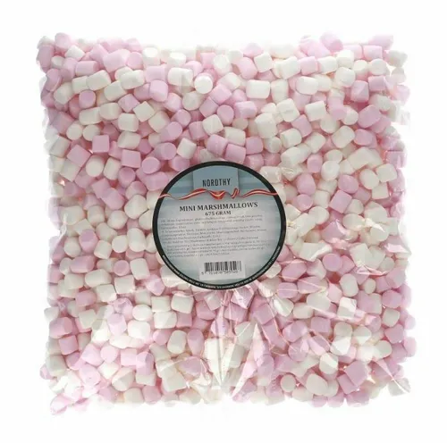 NORDTHY MINI MARSHMALLOWS 675g -Speck - Vanille - Klein - Grillen - Rosa - Weiß