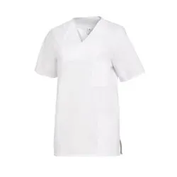 Leiber Damenkasack kurzarm, leicht tailliert in Weiß, Größe XL