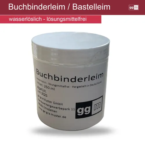 ggm® Buchbinderleim/Bastelleim 250 ml - Lösungsmittelfrei - Kunst & Handwerk: Hochwertiger Buchbinderleim mit hoher Klebekraft, ideal für Papier, Pappe und mehr. Trocknet transparent und kommt in praktischer Dose für einfache Anwendung.