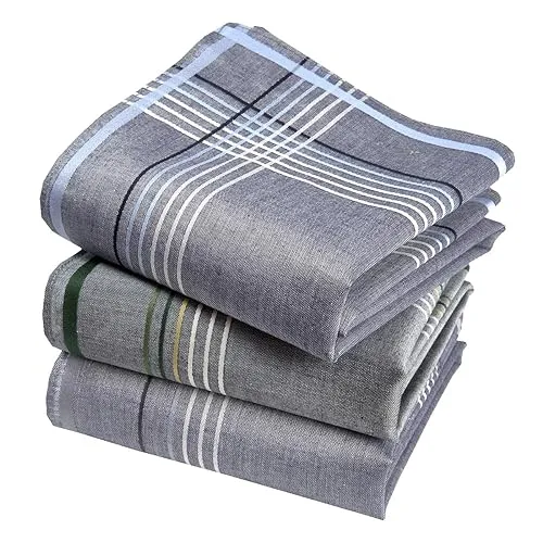 Taschentücher aus hochwertigem Stoff, 100 % gekämmte Baumwolle, 45 cm x 45 cm, 3 Stück, Modell V11919