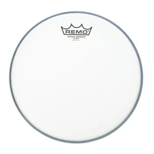 Remo VE0110–00 „Vintage Emperor“ Trommelkopf – 25,4 cm - Felle für Snare- und Tomtom-Trommeln, beschichtet, Vintage Emperor. Erleben Sie die legendäre Snare-Ansprache und akzentuierte Frequenzen dank 2-lagigen Polyesterfolien – ideal für kreative Drummer.