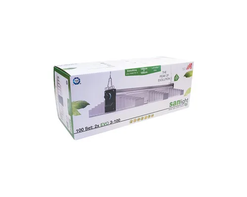 SANlight EVO LED Set 100 - 400W für 100x100cm - Sonstige Leuchtmittel für den Indoor-Anbau mit hoher Effizienz und homogenen Lichtverteilung, ideal für Pflanzenwachstum.