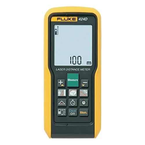 Fluke 424D Laser-Entfernungsmesser mit Stativadapter - Messgeräte für präzise Abstands-, Flächen- und Volumenmessungen bis 100m, ideal für Bauprofis und Heimwerker.