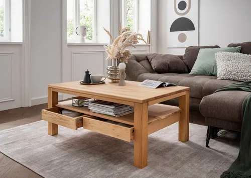 Paroli Couchtisch Bora aus massivem Eichenholz von Paroli