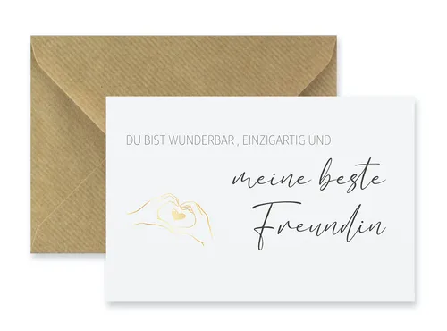 Premium Karte Beste Freundin + 1 Naturumschlag Geburtstagskarte Freundschaft 1