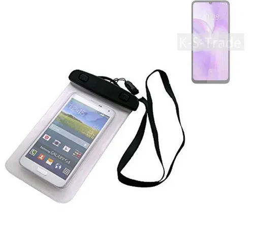 K-S-Trade Handyhülle für HTC Wildfire E4 Plus, Schutz Hülle Handy Hülle Beach Bag wasserdicht 16cm x 10cm