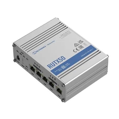 Teltonika RUTX50 Industrial 5G Router - Industrie-Router mit Dual SIM und Wi-Fi 5, ideal für zuverlässige 5G-Konnektivität in anspruchsvollen Umgebungen.
