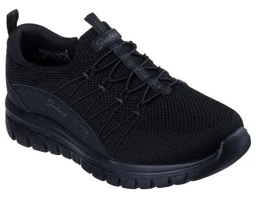 Skechers Damen Graceful-Picture Perfect Sneaker, Schwarz, 40 EU - Damen-Sneaker mit luftgekühltem Memory-Schaum, maschinenwaschbar und flexibler Traktions-Laufsohle für optimalen Komfort und Unterstützung.