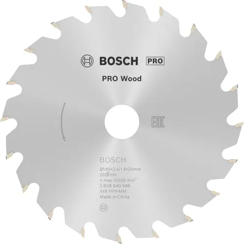 Bosch Professional Kreissägeblatt Optiline Wood (für Holz, 140 x 20 x 2,4 mm, 20 Zähne, Zubehör Kreissäge), grau