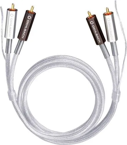 Oehlbach Cinch Audio Anschlusskabel 0.50m - HiFi-Kabel mit vergoldeten Steckkontakten für optimale Klangübertragung und raumfüllenden Bass – ideal für Plattenspieler und Verstärker.