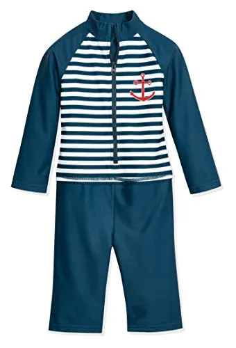 Playshoes Badeanzug in Petrol für Babys, Größe 98/104 - Baby-Bademode von Playshoes, schnelltrocknend mit UV-Schutz 50+. Ideal für unbeschwerte Stunden am Wasser.