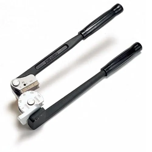 RIDGID 36102 Modell 410M Biegezange - Rohrbieger für 10 mm Rohre, ideal für präzise Biegungen bis 180 Grad mit Komfortgriffen und ölabsorbierendem Gleitstück.