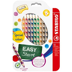 Stabilo Buntstifte EASYcolors 331/12-1, farbig sortiert, für Linkshänder, 12 Stück