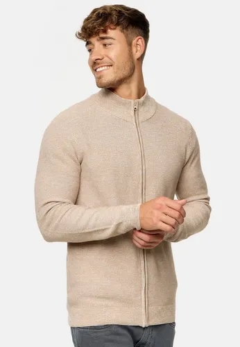 Indicode Herren INWestmoon Strickjacke mit Stehkragen - Funktionsjacke aus 100% Baumwolle, bietet hohen Kragen für optimalen Wind- und Kälteschutz, ideal für stilvolle Lagenlooks.