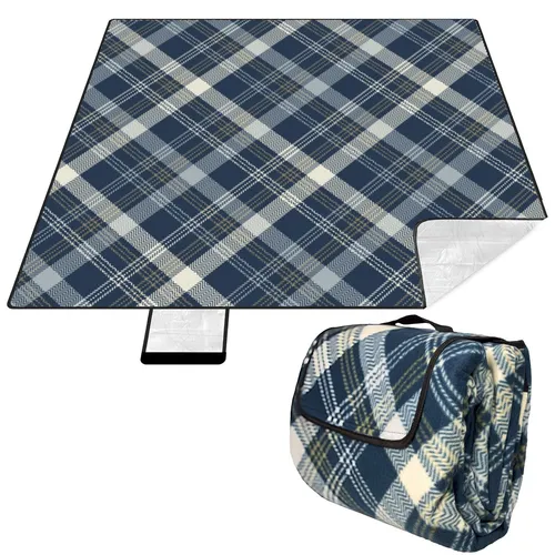 KRUMAD Picknickdecke 200x200 cm Faltbar Wasserdicht Campingdecke Beige Outdoor