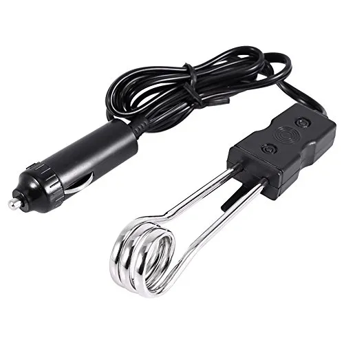 Bewinner 12V / 24V Auto-Tauchsieder Mini tragbare Elektroauto-Tauchsieder für Reisen, Camping und Picknick