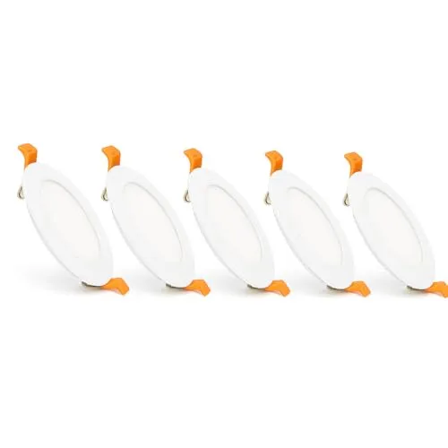 LEDKIA LIGHTING LED Einbaustrahler flach 12W Rund SuperSlim Ausschnitt Ø 155 mm (Pack 5) 4000K Neutralweiß