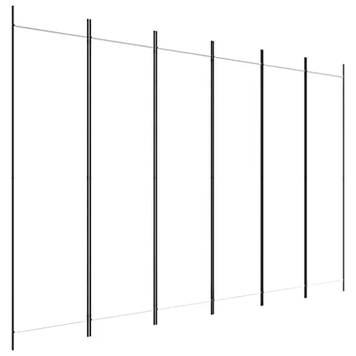 vidaXL 6-teiliger Paravent Raumtrenner Weiß - Paravent aus strapazierfähigem Stoff, ideal für Schlafzimmer oder Wohnzimmer, schafft Privatsphäre und ist platzsparend klappbar.