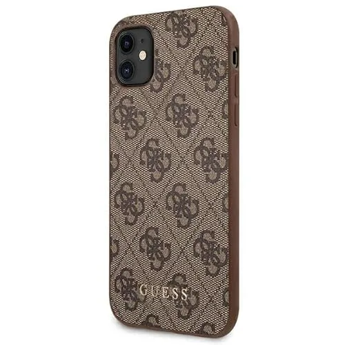Guess Hard TPU Case für iPhone 11/Xr 6.1 - Braun mit goldenem Metall Logo - Taschen & Schutzhüllen, stilvolles Design mit goldenem Logo und optimalem Schutz für dein iPhone 11/Xr 6.1