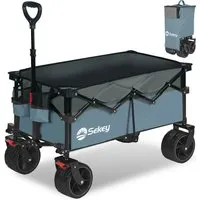 Sekey Faltbarer Bollerwagen 150 KG mit Bremsen