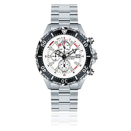 Chris Benz CB-C300-W-MB Chronograph Uhr - Chronograph und Taucheruhr für Damen und Herren mit Tiefenmesser, kratzfestem Saphirglas und bis zu 30 ATM wasserdicht - ideal für Abenteuer und Selbstbewusstsein.