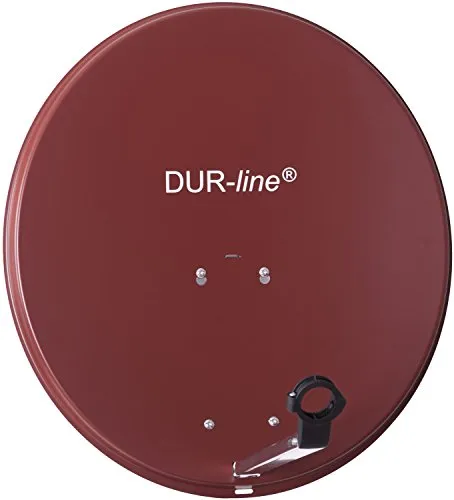 DUR-line MDA 60cm Rot - Aluminium Satellitenschüssel - SAT-Antenne mit 60 cm Durchmesser, ideal für besten Empfang auch bei schlechtem Wetter dank hohem Antennengewinn und langlebigem Aluminium-Reflektor.