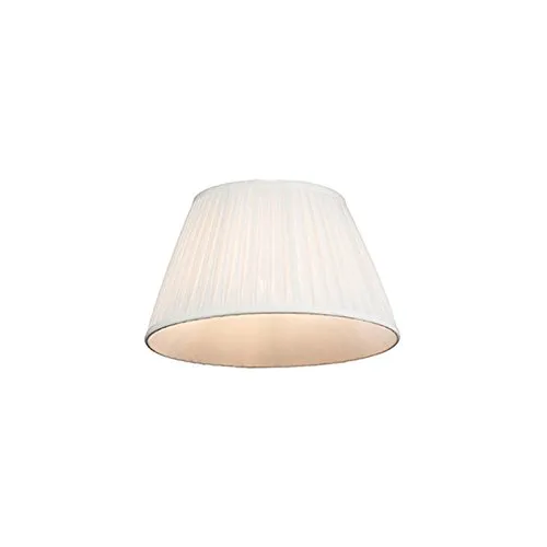 QAZQA Retro Seide Plissee-Lampenschirm Weiß Rund - Eleganter Lampenschirm aus hochwertiger Seide, ideal für eine stilvolle Beleuchtung in jedem Raum.