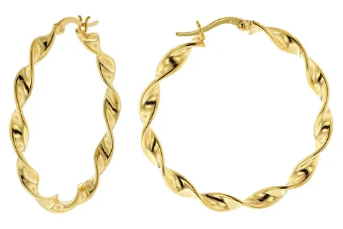 trendor Damen-Ohrringe 925 Silber Vergoldet Creolen Ø 40 mm - Ohrringe für Damen, edle vergoldete Creolen aus Sterlingsilber 925, perfekt für jeden Anlass und ein tolles Geschenk in einer Schmuck-Box.